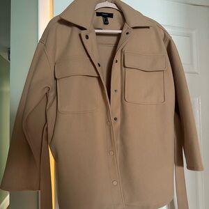 Forever 21 Camel Button-Up Coat